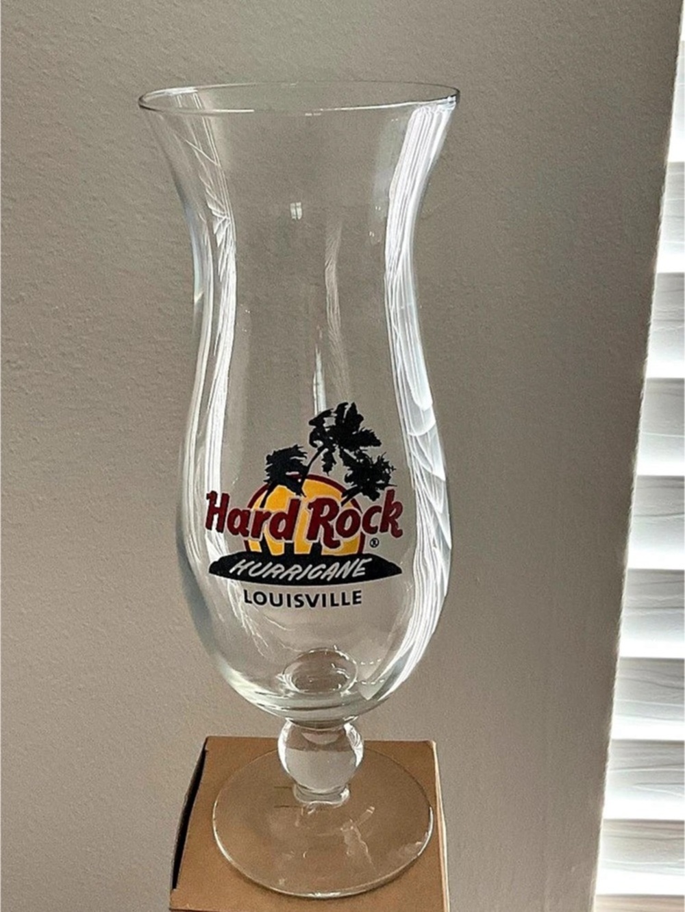 Hard Rock Cafe Louisville Hurricane Glass Clear with Box